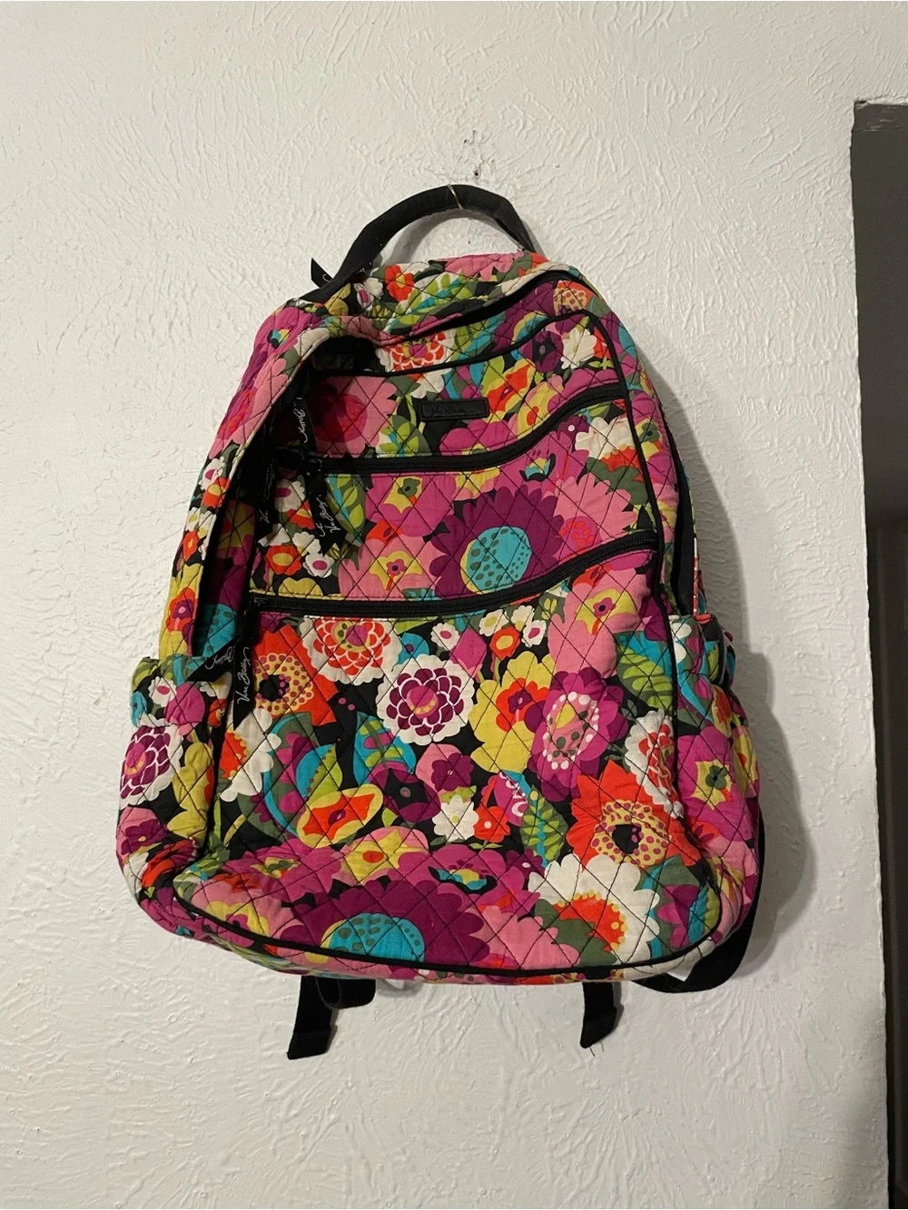 Vera Bradley Floral Quilted Backpack Pink Multicolor